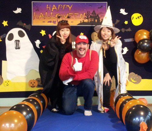 Super Mario Brother with witches on Halloween