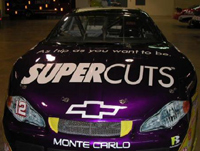 Supercuts logo on a NASCAR race car