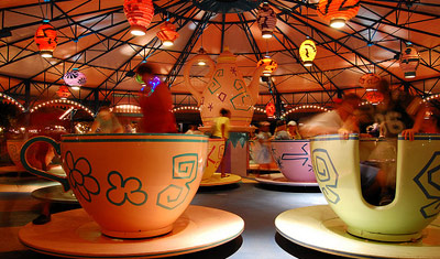 Teapot ride at theme park