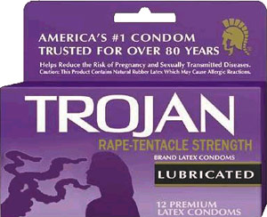 Trojan brand rape-tentacle condom package