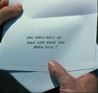 How many days of your life have you been sick? Bruce Willis opens a letter