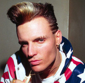 Vanilla Ice with spiked hair and rows