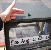 LA Times with a hand shooting
