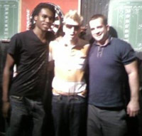 Xavier Holland, Paul Frank and Casey Freeman at a bar in NYC