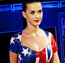 Katy Perry wearing an American flag dress