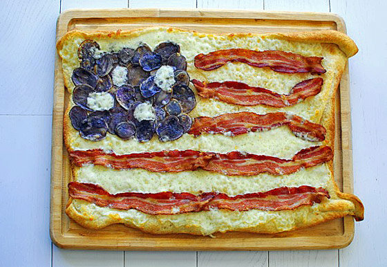 USA flag made out of bacon