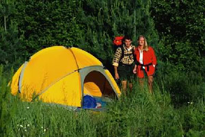 Camping tent outside