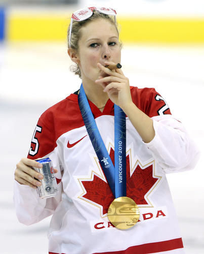 Woman from the Canadian hockey team