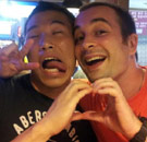 Casey and guy friend hugging
