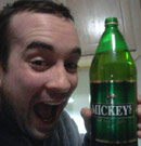 KC drinks Mickey malt liquor