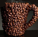 Coffee mug made out of coffee beans
