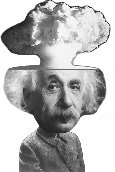Einstein's head exploding into mushroom cloud