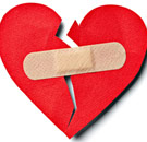 Heart with a Band-Aid holding it together