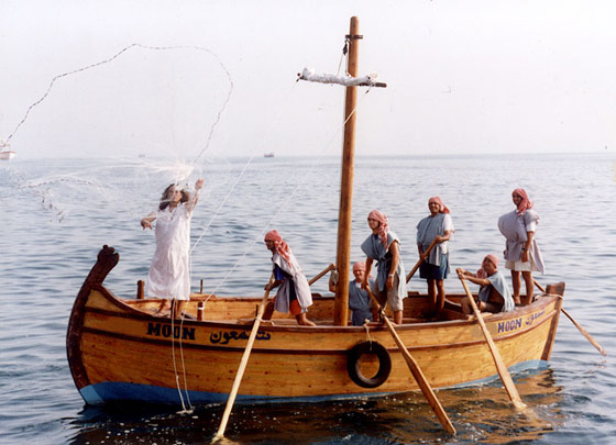 Jesus in a fishing boat