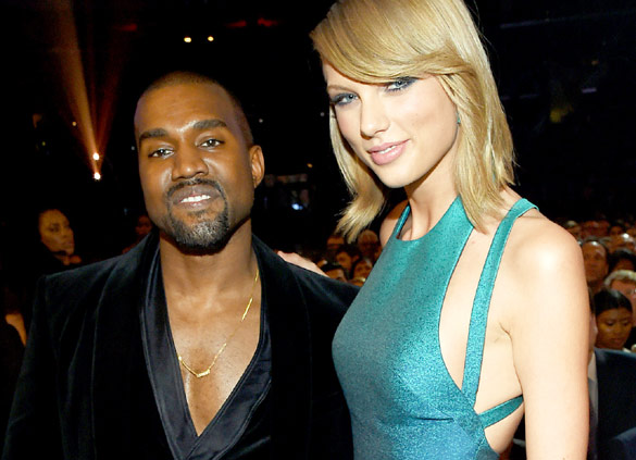 Kanye West with Taylor Swift happy