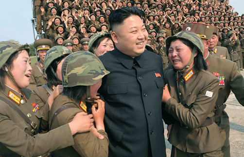 Kim Jong Un - North Korean dictator surrounded by women