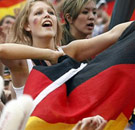 Hot German girl holding a flag