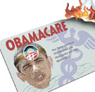 Obamacare card burning