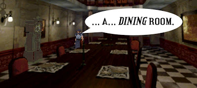 Dining room in Resident Evil video game