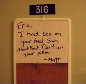 Roommate used pillow apology