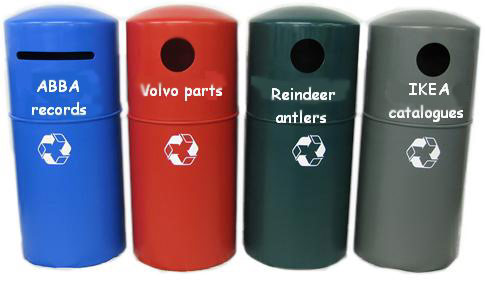 Swedish recycling bins