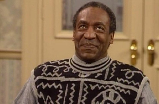Bill Cosby wears an Ugly Dad Sweater