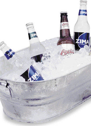Zima and Coors Light in a cooler
