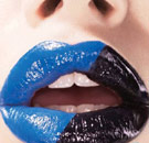 Blue and black lipstick for Zima on a girl