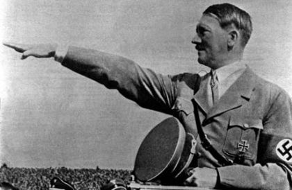 Hitler saluting in uniform