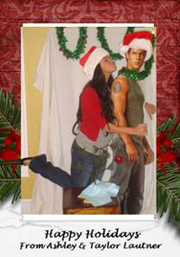 Ashley Garmany and Taylor Lautner Christmas card