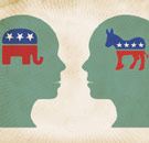 Election brains of Democrat and Republican voters