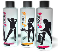 Axe shampoo bottles