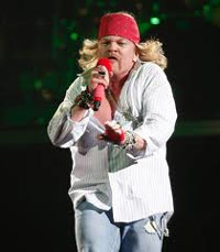 Axl Rose at a reunion concert for Guns 'n Roses