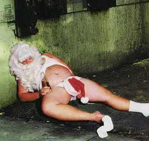 Bad Santa drunk passed out