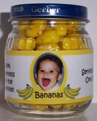 Gerber baby food jar, banana flavor