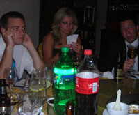 Beam and coke at the wedding table