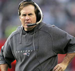 Bill Belichick - coach of the New England Patriots, wearing his trademark sweatshirt