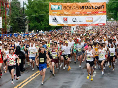 Bolder Boulder marathon start