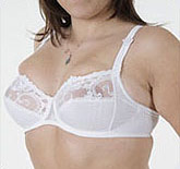 Woman wearing a bra that is too tight