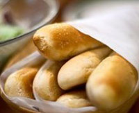 Bread sticks at a restaurant