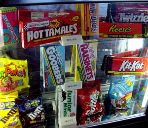 Candy display at the movie theater