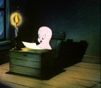 Casper reading at his desk