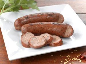 Chipotle sausage on a plate