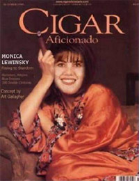 Monica Lewinsky on the cover of Cigar Aficionado magazine