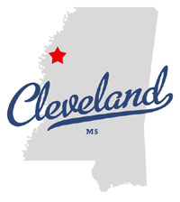 Map of Cleveland, Mississippi