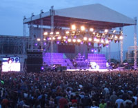 Concert crowd and stage