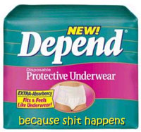 Depend Diapers package