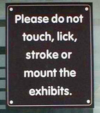 Do Not Touch Exhibits sign