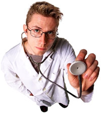 Doctor wearing a stethoscope