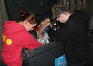 Dumpster diving for food